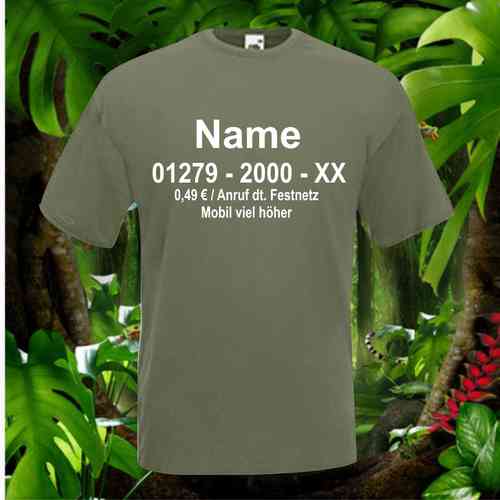 T-Shirt für Dschungelcamp Fans Herren / Damen / einseitig / Beidseitig Shirt olive